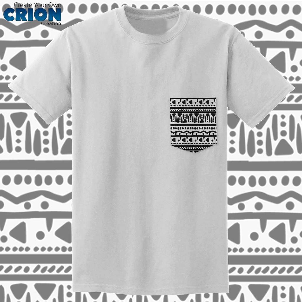 Crion Casual Tees Ethnic Series 1 with Pocket - Kaos dengan Kantong