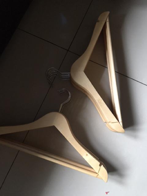 Hanger Kayu Palang Dewasa Isi 6 Pcs / Gantungan Kayu Palang