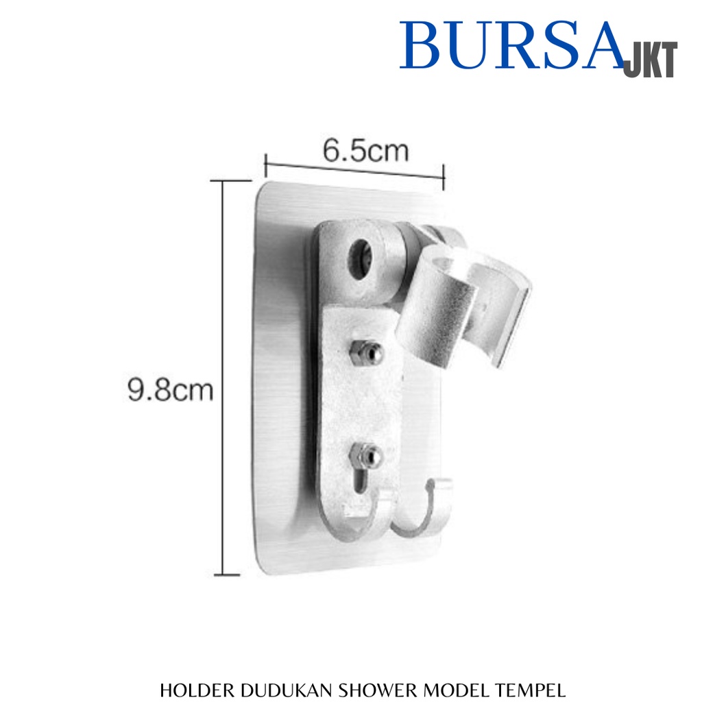 HOLDER BREAKET SHOWER KRAN + GANTUNGAN TEMPEL 3M STAINLESS ANTI KARAT