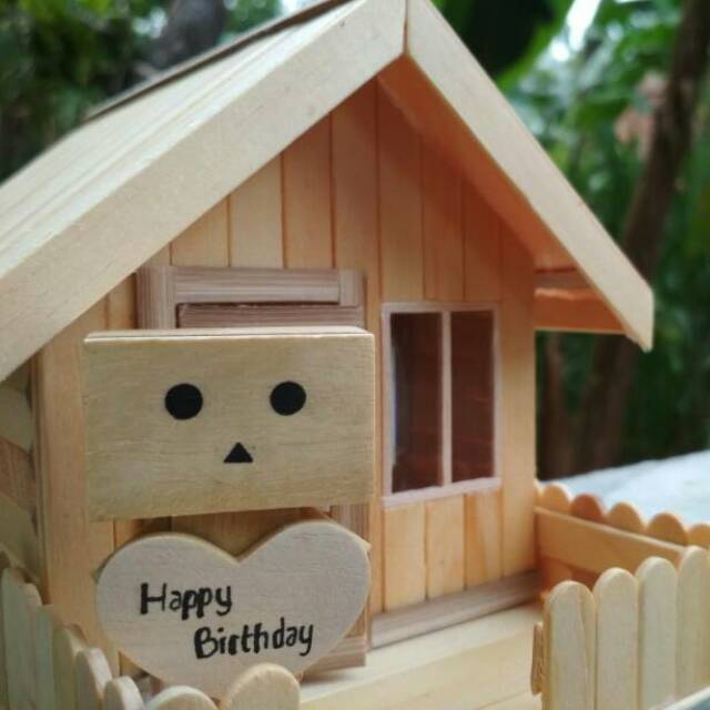 Miniatur Rumah Lampu Tidur Hias Hadiah Kado Ulang tahun / Anniversary / Pernikahan Boneka Danbo Unik