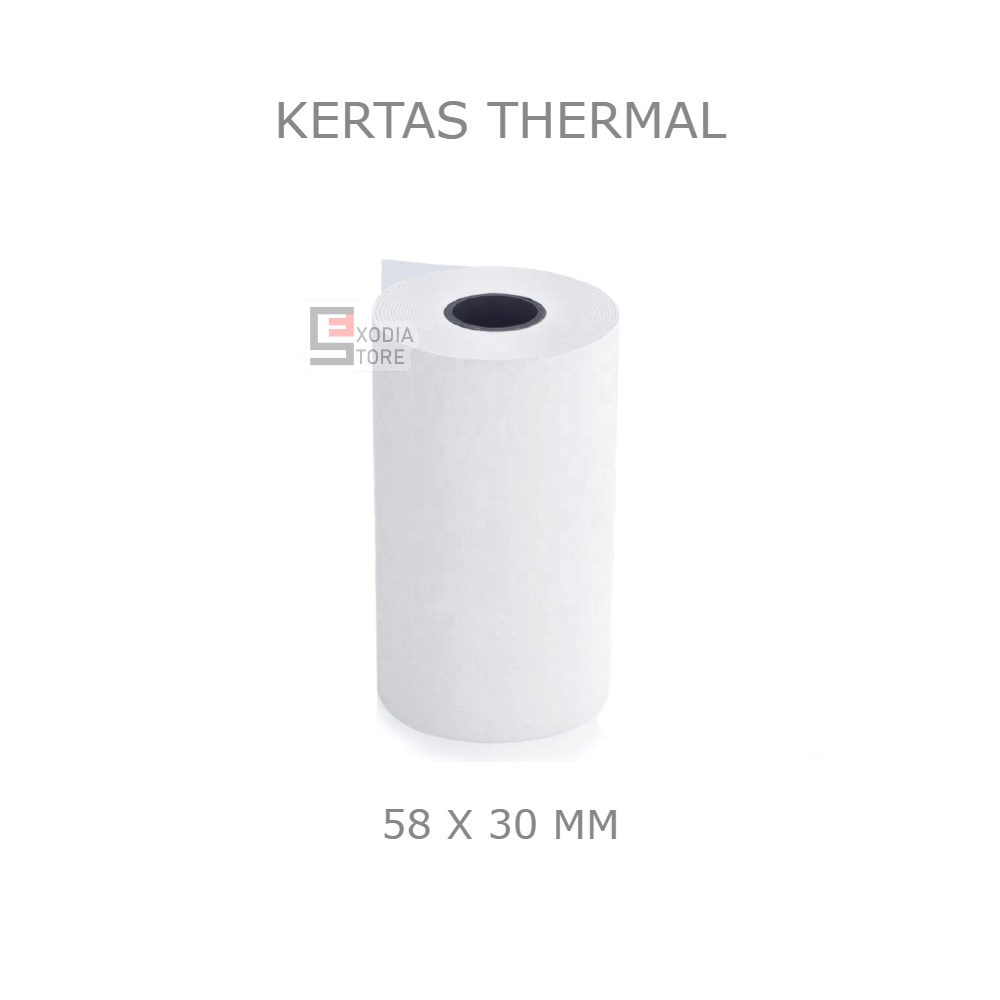 

Kertas Thermal Struk 58mm / Receipt Printer Thermal Paper Size 58x30mm isi 1 Roll