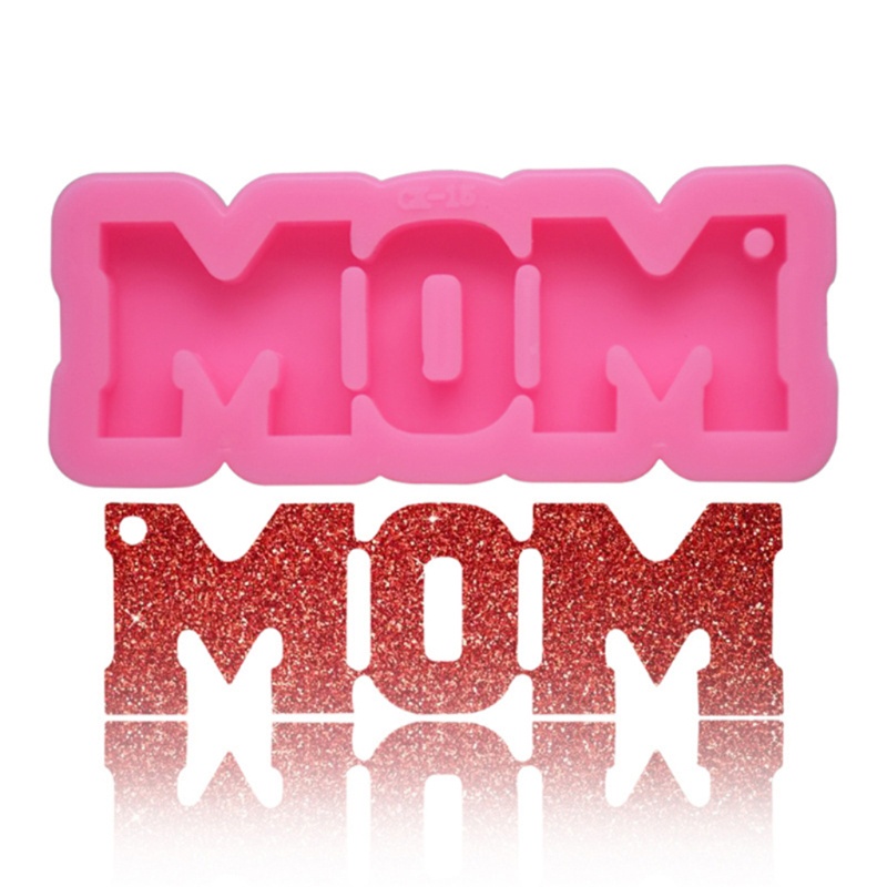 SIY  MOM Shape  Key Chain Epoxy Resin Silicone Mold for Diy Unique Gift