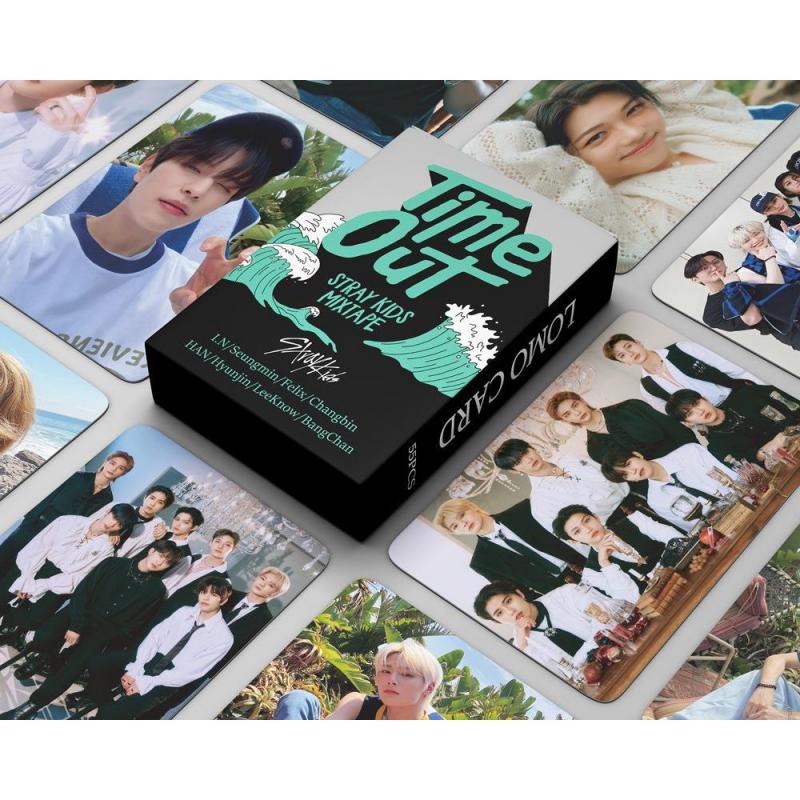 55pcs / Kotak Kartu Foto Lomo Album Time Out Stray Kids