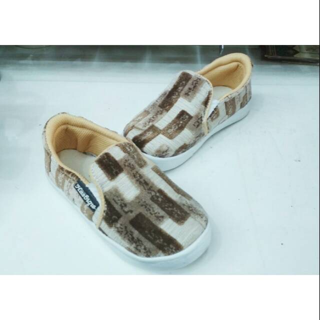 SEPATU ANAK SEMI FORMAL LAKI MOTIF KOTAK COKLAT