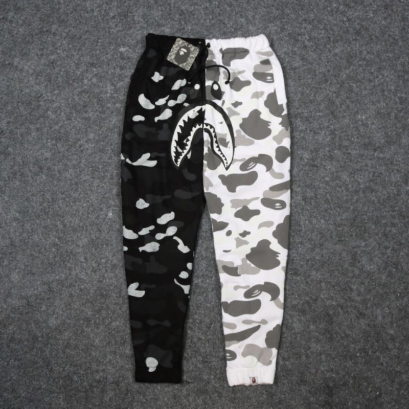 CELANA JOGGER PANJANG PRIA WANITA BAPE SHARK COMBI