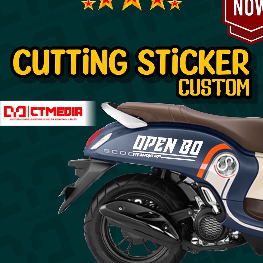 STIKER OPEN BO - STIKER MOTOR (MURAH)