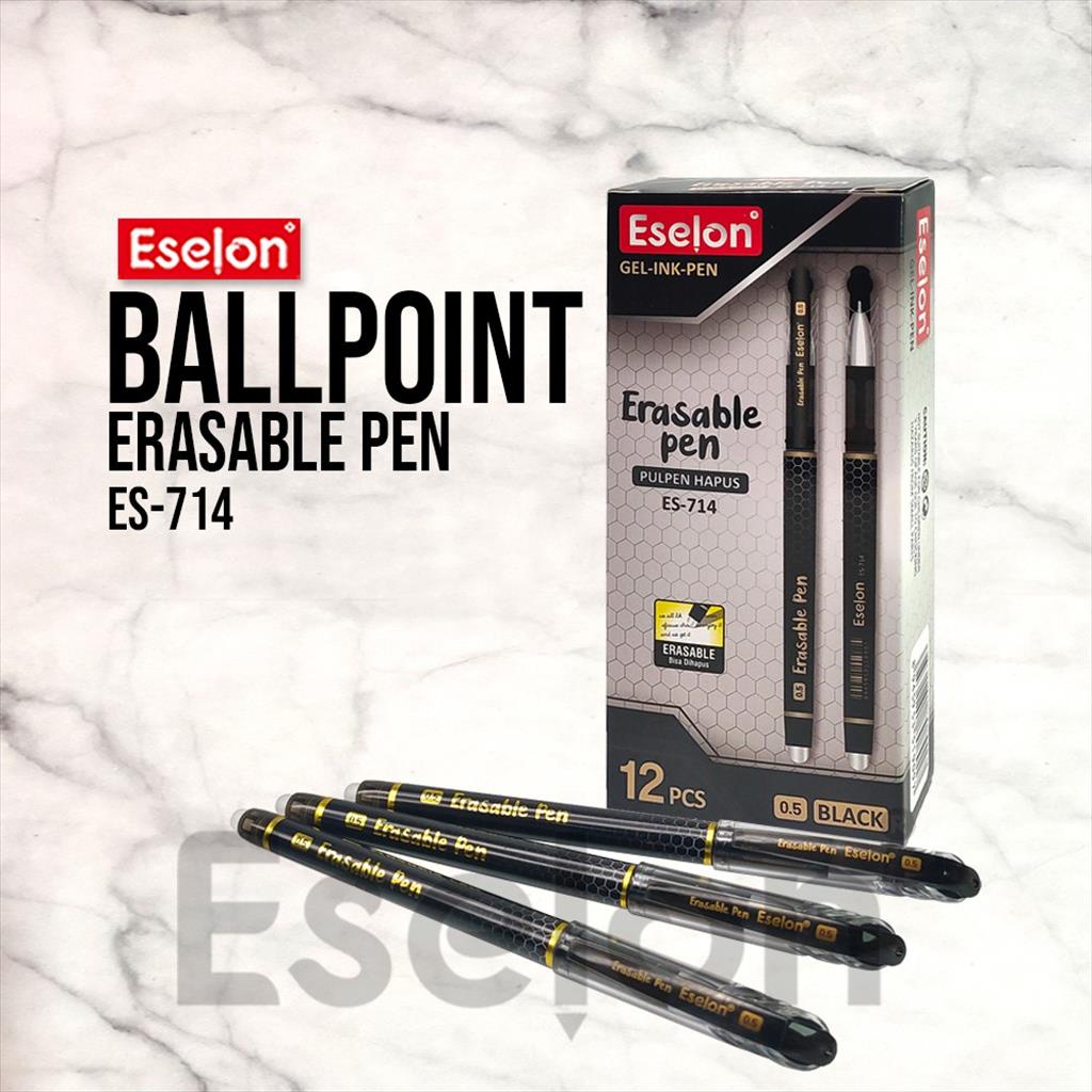 12pcs Pulpen HAPUS / Pulpen bisa dihapus / Erasable pen ESELON ES714