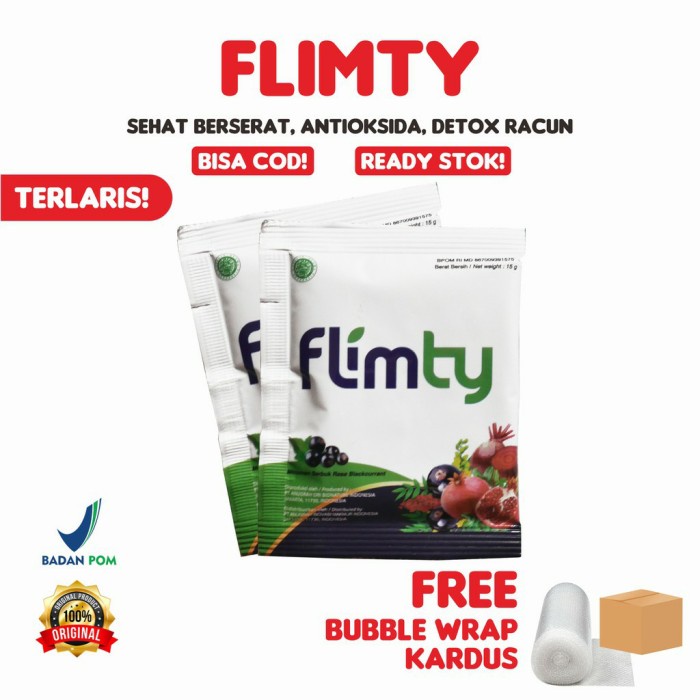 Flimty Fiber Herbal Detox Usus Berat Badan Halal BPOM Original