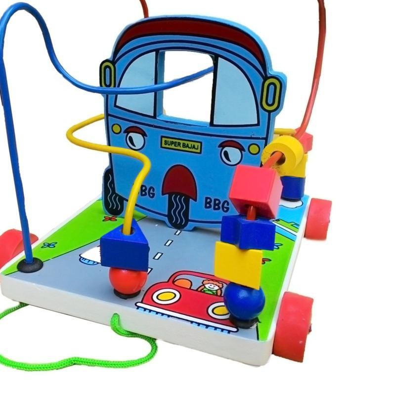 MAINAN EDUKASI ANAK MURAH WIRE GAME KARAKTER BAJAJ MAINAN KAYU