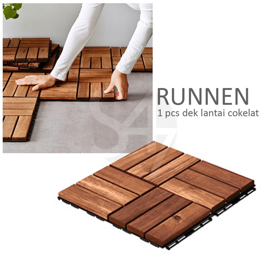 RUNNEN (Satuan) Dek lantai luar ruang warna cokelat 1 Buah/ decking flooring