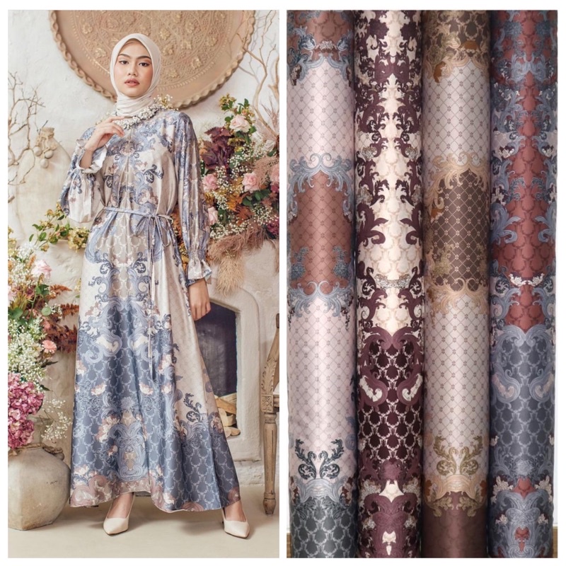 Bahan Kain Diorsilka Namira Dress / bahan gamis seragam sarimbit / kain meteran murah / maxmara