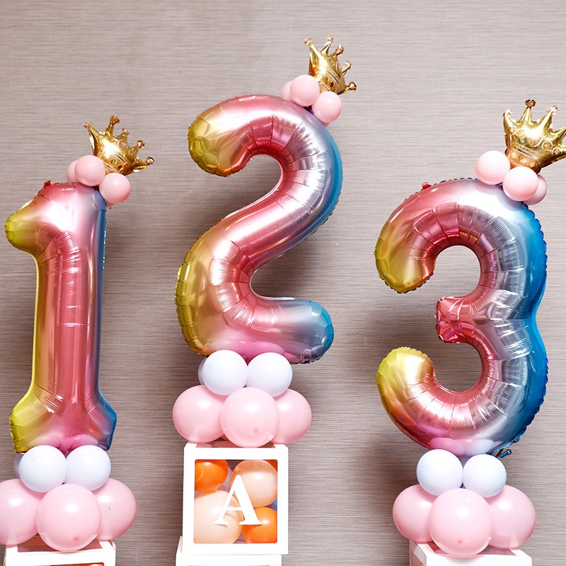 32 Inch Rose Gold Nomor Balon Aluminium Balon Dekorasi Pesta Pernikahan Ulang Tahun - PD