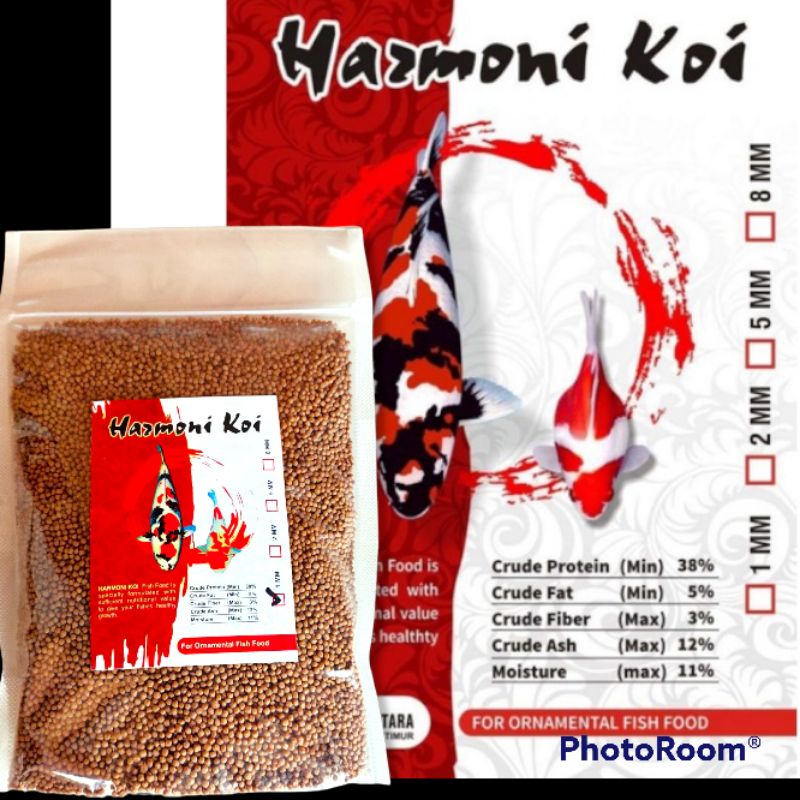 Harmoni Koi Fish Food Butiran 1mm 500gr Apung Makanan Ikan koi Pakan Ikan koi