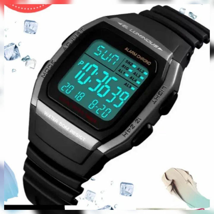 JAM TANGAN DIGITAL RUBBER CASUAL UNISEX Q***Q