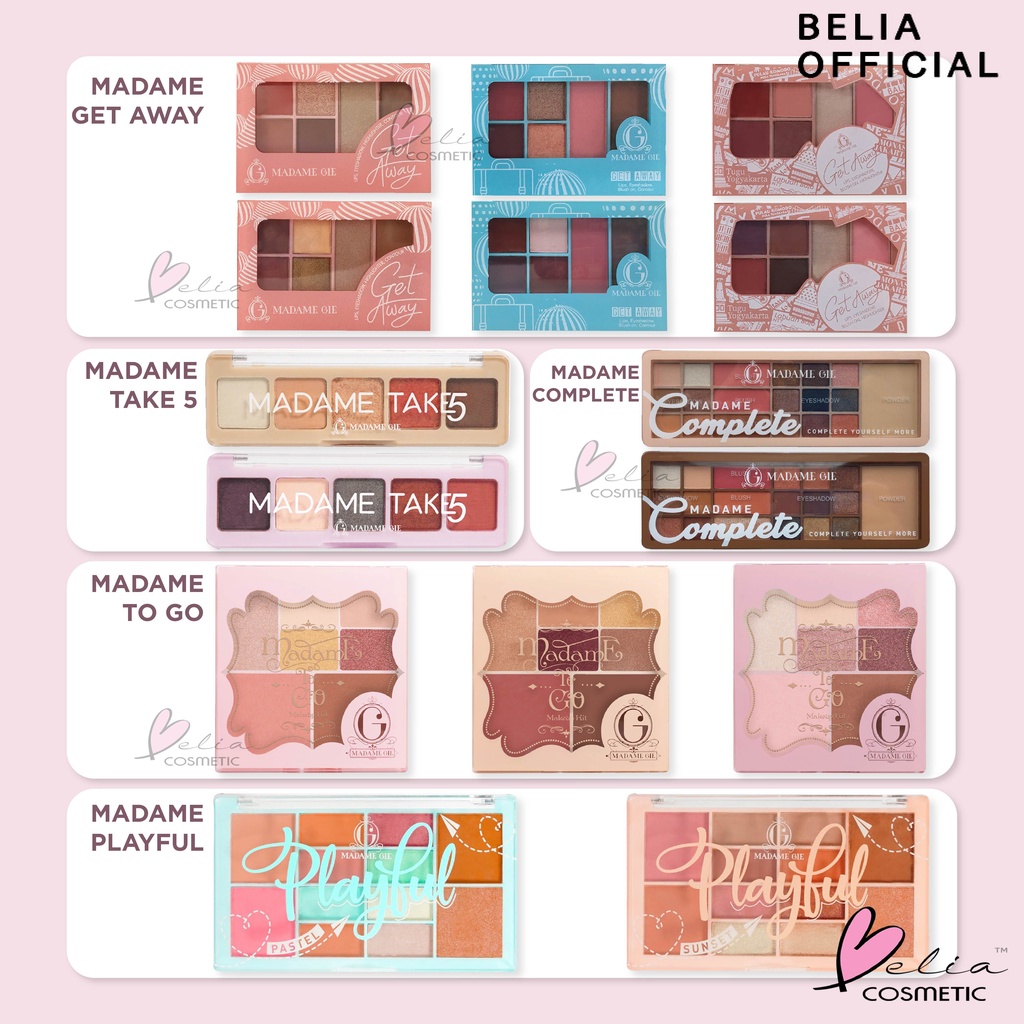 ❤ BELIA ❤ MADAME GIE To Go | GET AWAY Make Up Kit | Complete | Face Pallete | Take5 Palet wajah Madamegie getaway