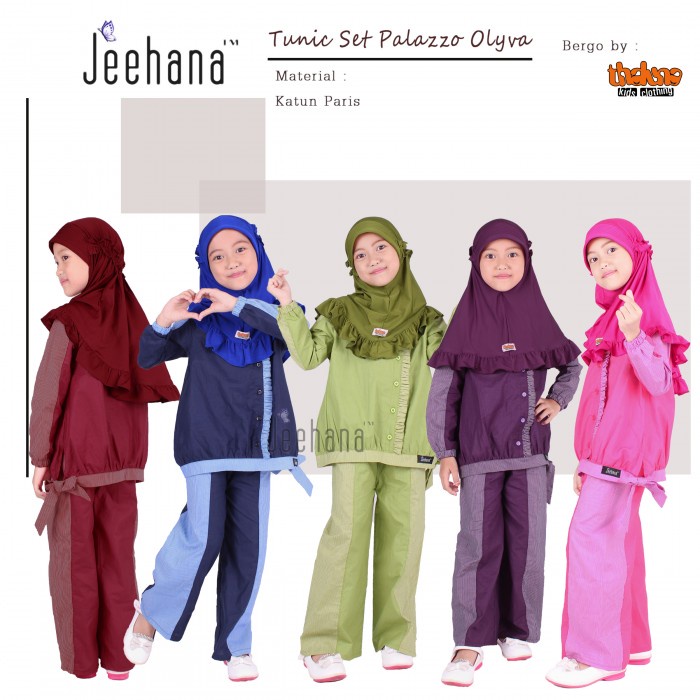 TUNIK SET PALAZZO OLYVA / JEEHANA / SETELAN ANAK MUSLIM