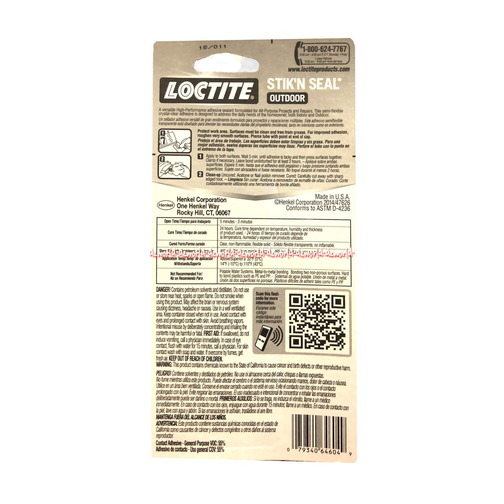 Loctite Stik N Seal Outdoor 29ml Lem Untuk Outdoor Indoor Luar Dalam Ruangan Kuat Tahan Lama Tahan Air Tahan Cuaca Lem Loktite Loktit Lem Untuk Aluminium Bata Karton Keramik Kain Fiberglass kaca Kulit Karet Baja Kayu Plastik Lem Serbaguna