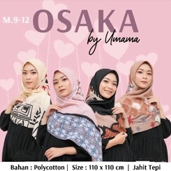 Jilbab Segiempat Voal Osaka Jahit TepiUMAMA Hijab Segiempat Motif