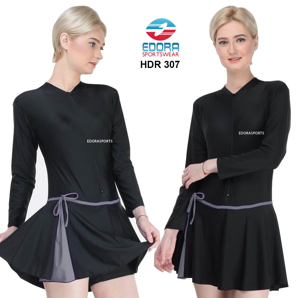 Baju Renang Wanita Semi Cover HDR Model Slim Fit EDORA