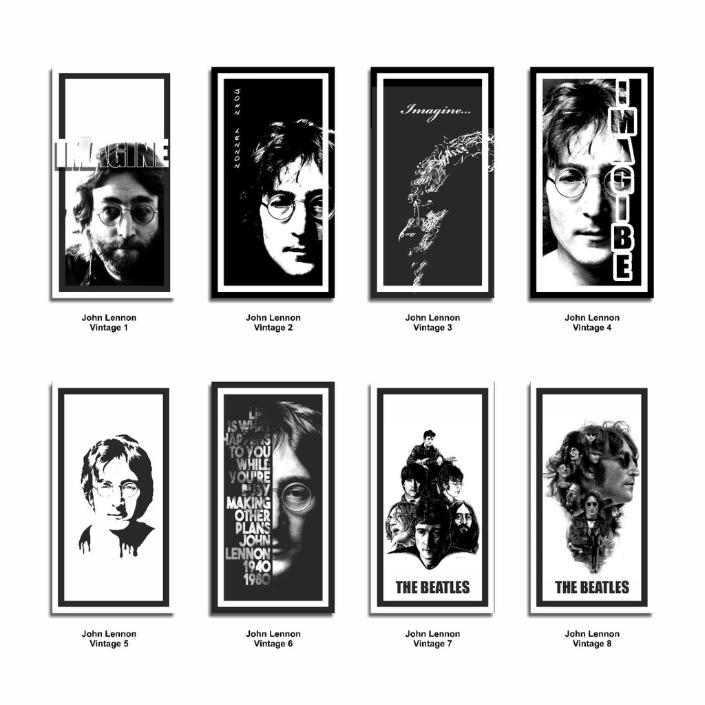 Hiasan Pajangan Dinding Wall Decor Poster Kayu Bingkai Foto John Lennon Dekorasi Kamar Cowok Cafe