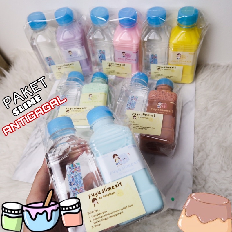 PAKET FUYU PUDDING SLIME KIT ANTIGAGAL BY ELIPTOYS PREMIUM BEST SELLER