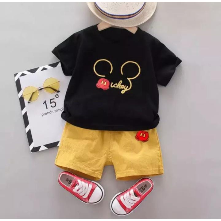 SETELAN ANAK LAKI-LAKI/PAKAIAN ANAK MOTIF MICKEY 1-5 TAHUN