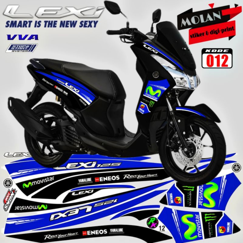 Decal Sticker Striping Variasi Yamaha LEXI 125 MOVISTAR | Decal Lexi | Striping Lexi | Stiker Lexi |