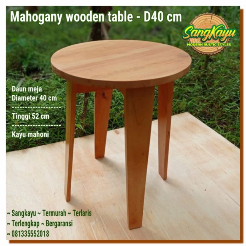 Meja sudut minimalis Coffee table 40cm mahoni mahogany wood side table