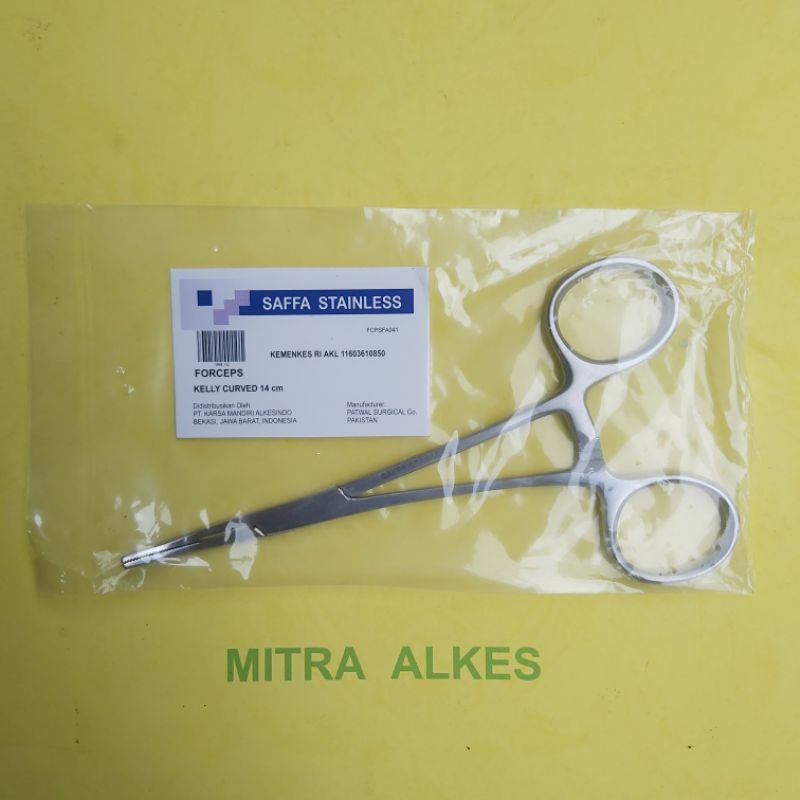 Klem Kelly Bengkok14 cm. Clamp KELLY Haemostatic Forceps Curved 14cm.