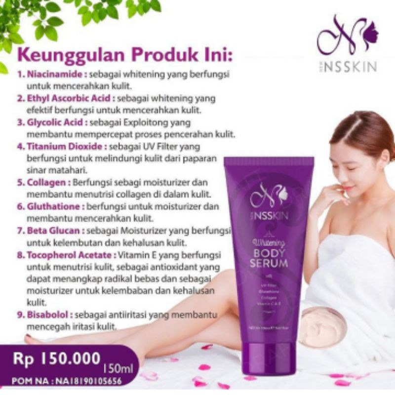 Ns skincare whitening body serum