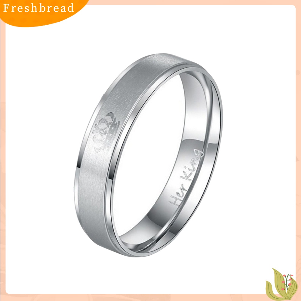 【Fresh】❀Titanium Steel His Queen Her King Crown Couple Ring Valentine's Day Jewelry Gift