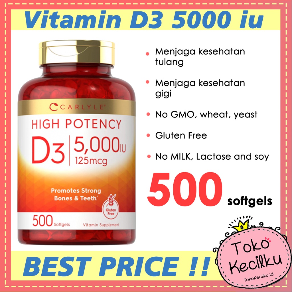 Carlyle Vitamin D3 5000iu - 500 softgels