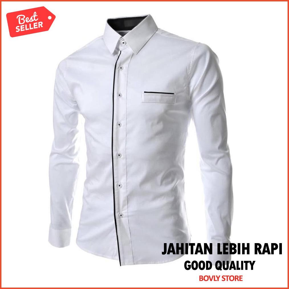 HOLLXMALL | KEMEJA PRIA FORMAL MURAH CASUAL MODEL TERBARU KEREN FASHION H1J8 BEST SELLER HEM BAJU