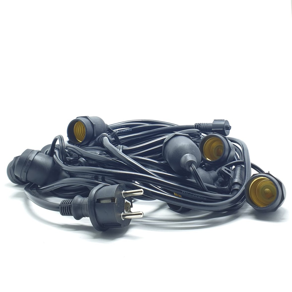 BSC BE-9001B SET Kabel 10 Meter 10 Fiting untuk Lampu Filamen Cafe Edison Waterproof Outdoor