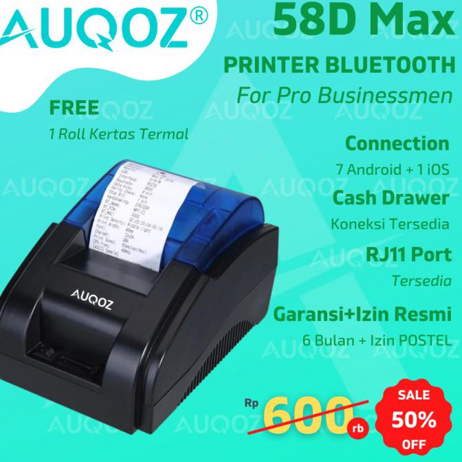 Auqoz 58D Postel Bluetooth Thermal Printer Kasir Termal Pos Ppob