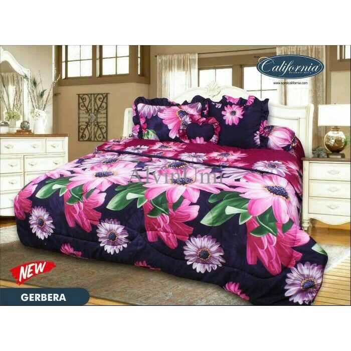 Terbaru Bed Cover Set California 3d King 180x200 Gerbera Bedcover Set Badcover Shopee Indonesia