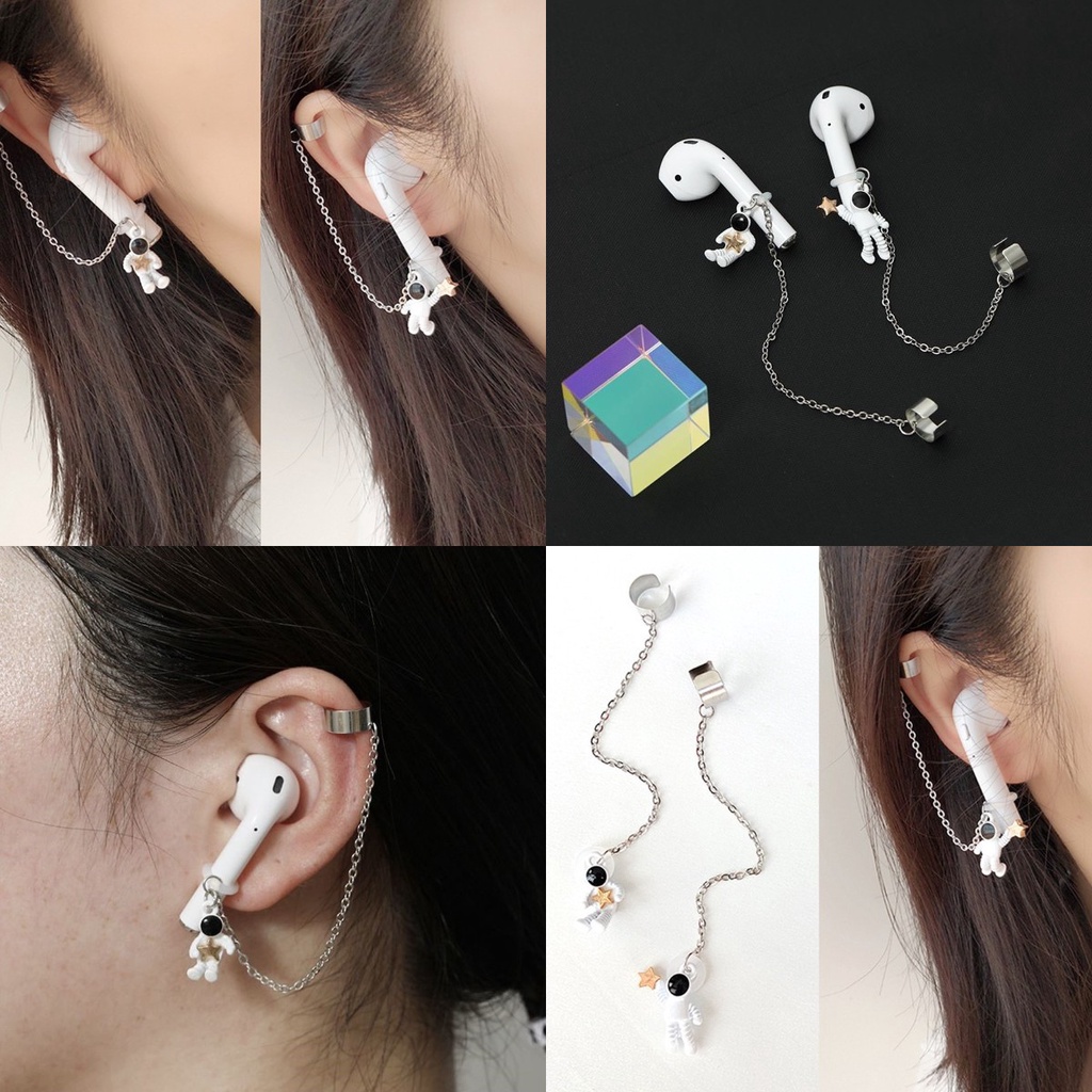 【COD Tangding】Earphone Wireless Bluetooth Anti Hilang Bentuk Astronot