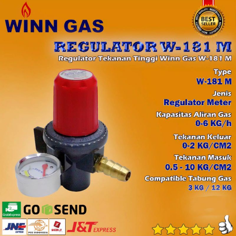 WINN GAS Regulator W181 M LPG tekanan Tinggi High Pressure METER