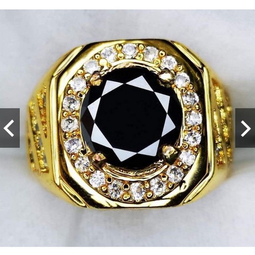 Batu permata natural Black diamond beserta memo