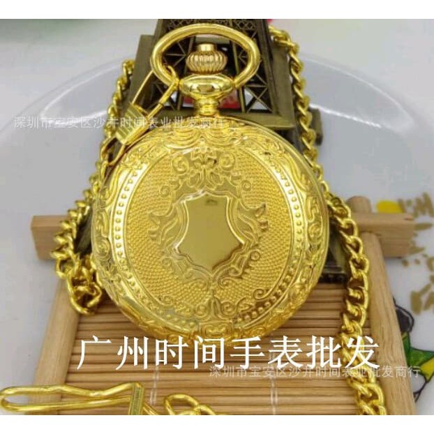 pocket watch gold plate - jam saku kuning mas - benggol jam kuning mas