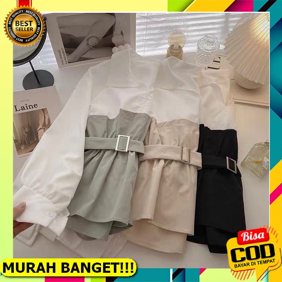 Blouse Korea - Atasan Wanita - Pakaian Terlaris - Korean Style -  Danis Blouse Kemeja Premium Gama B