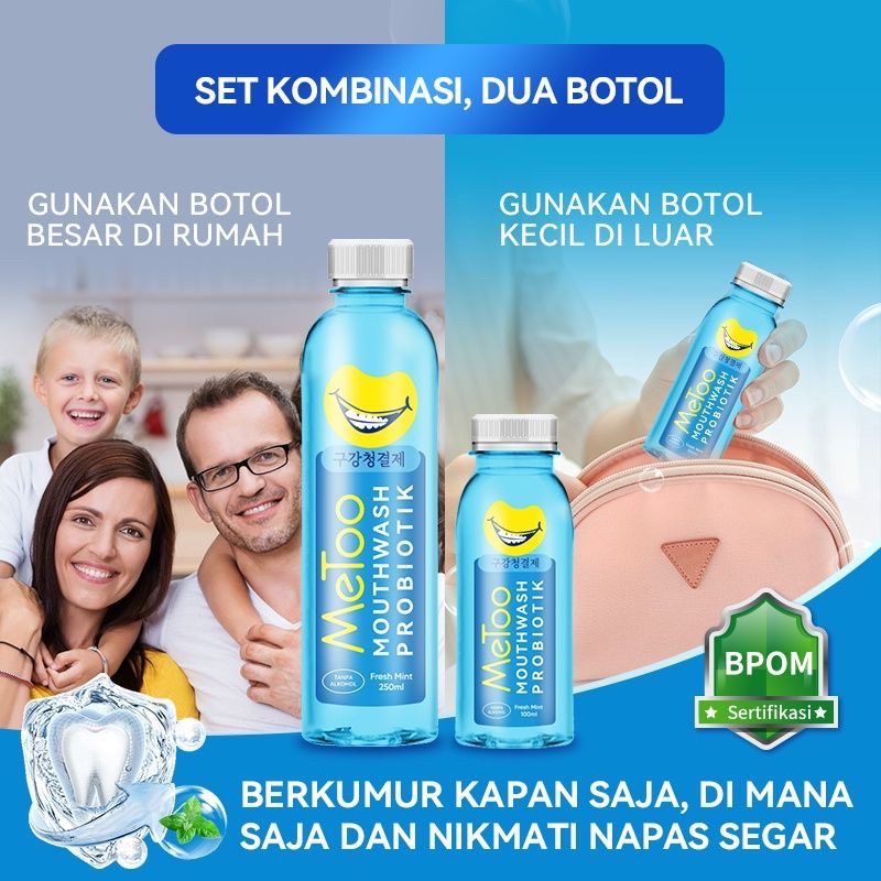 [READY] METOO OBAT KUMUR 100+200ml METOO MOUTHWASH FRESH MINT PROBIOTIK/ METOO OBAT KUMUR PROBIOTIK
