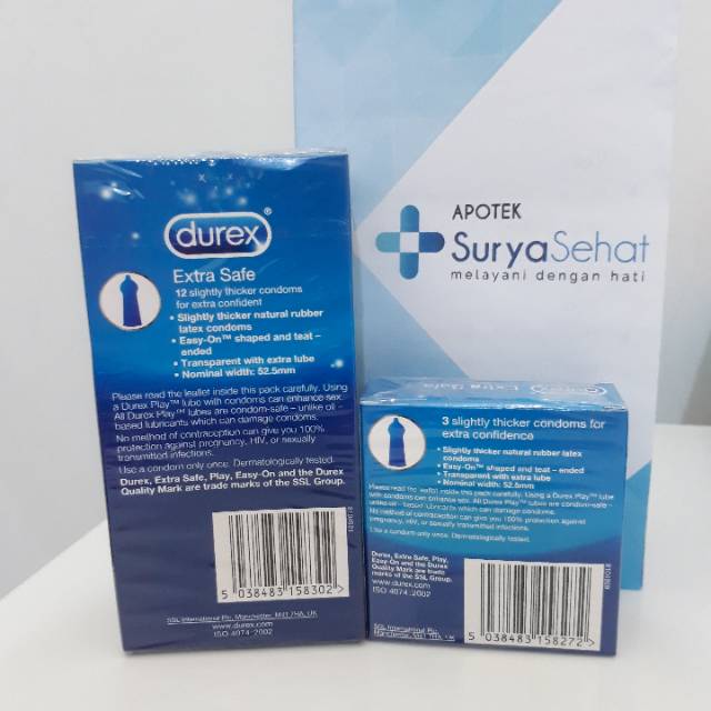 Durex Extra Safe 3s/12s - Kondom Durex Extra Safe- Apotek Surya Sehat