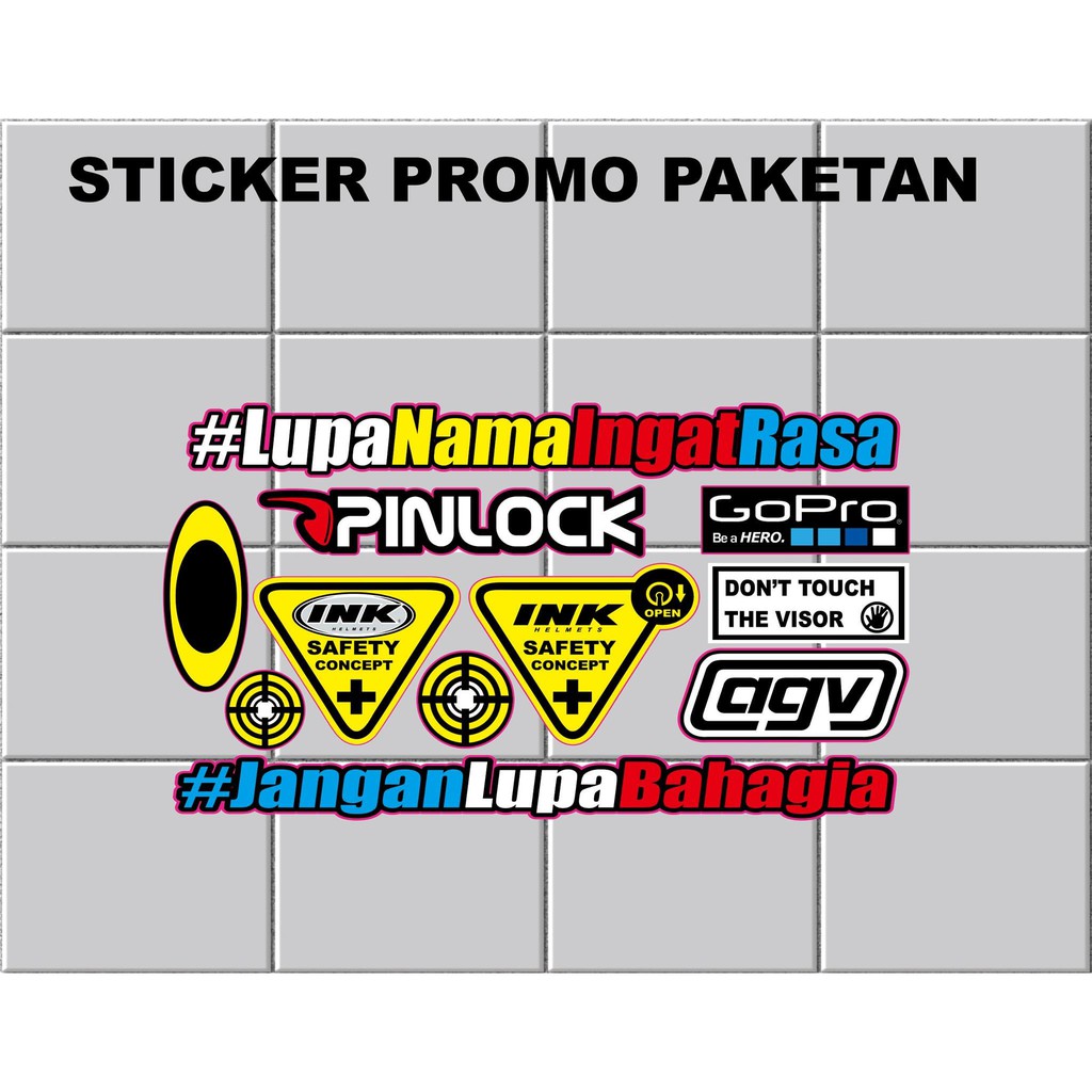 STIKER SIMPLE MOTIF DECAL STICKER VARIASI HELM INK LOOKS DECAL STIKER