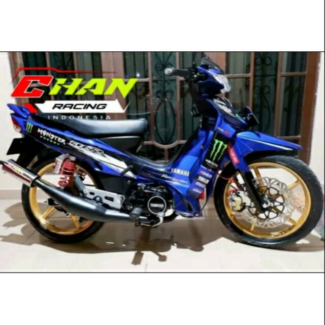 Knalpot standart racing black dopp FIZ R - FIZ - FORCE by CHAN MUFFLER