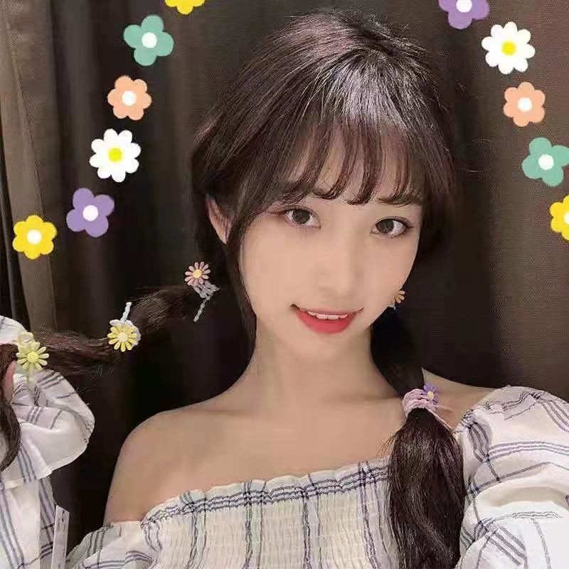 MURMURE.ID | IKAT RAMBUT IMPORT ALA KOREA MOTIF BUNGA DAISY AKSESORIS KARET RAMBUT WANITA  HA054-7
