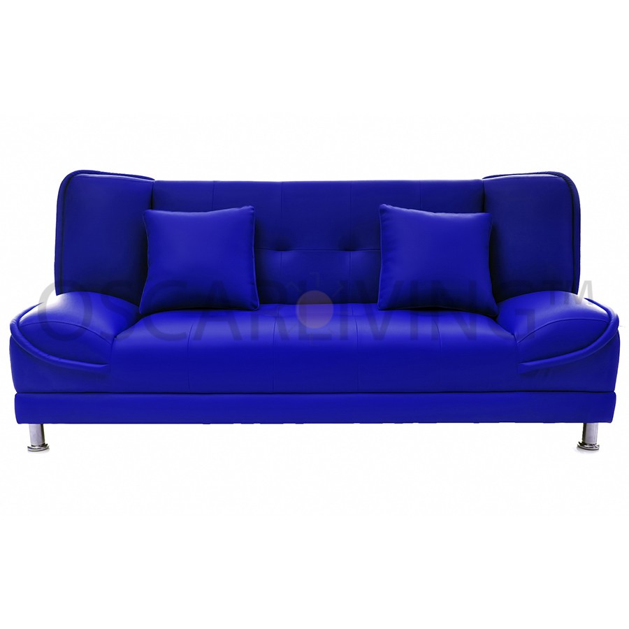 OLC Sofa Bed Nokia Biru / Sofabed Minimalis Bahan Oscar / Sofa Tidur [Khusus Jabodetabek]