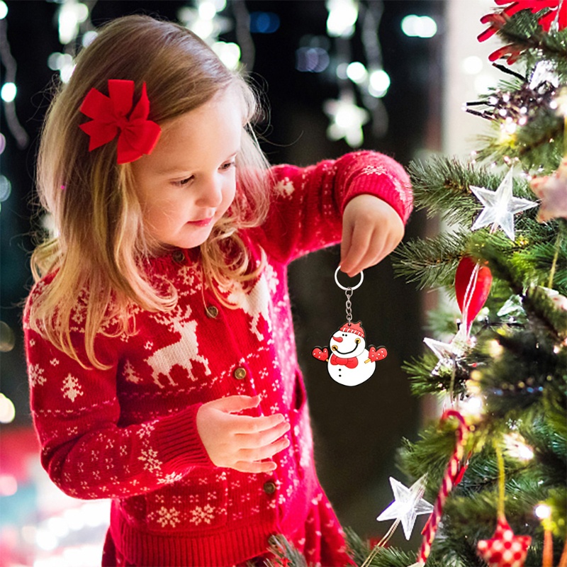 Kalender Advent Hitung Mundur Natal Bahan Resin Dengan Gantungan Kunci Santa Claus