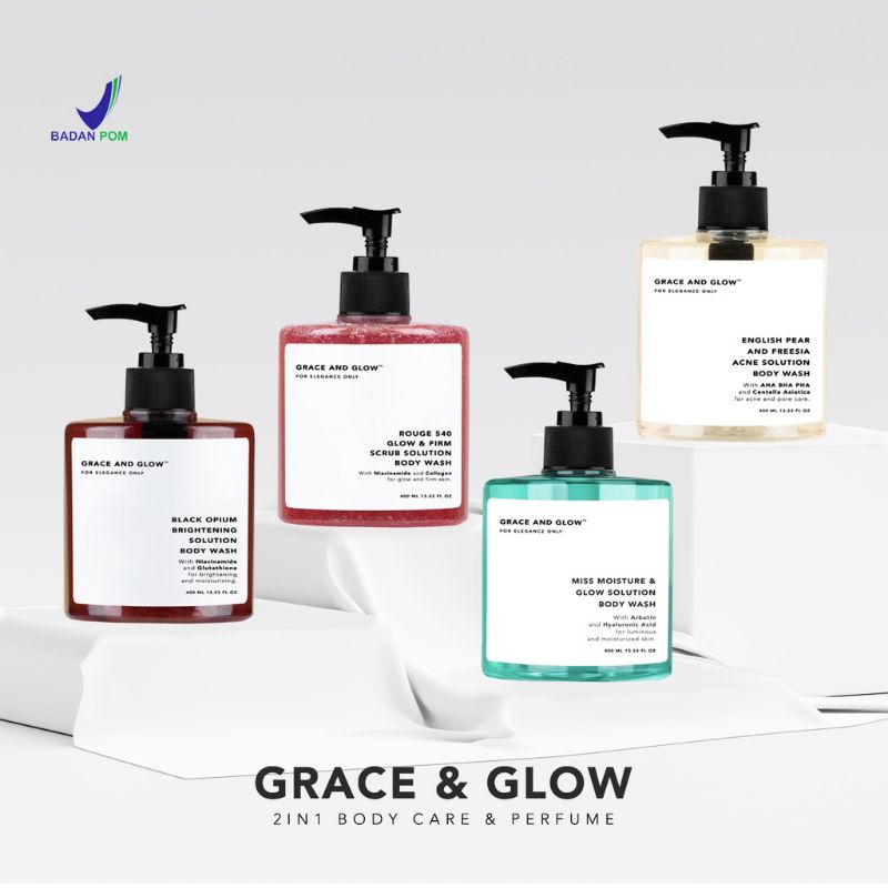 Grace And Glow Black Opium Brightening Booster Pear and Freesia Anti Acne Solution Body Wash