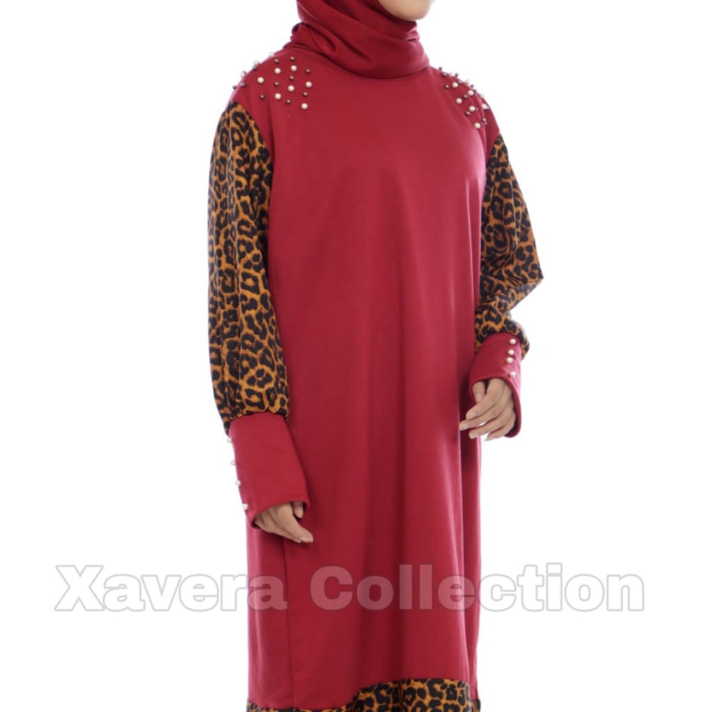 XC - Tunik Leopard Mutiara / Tunik Wanita Muslim Motif Macan / Tunik Feranda / Fashion Muslim Trendy